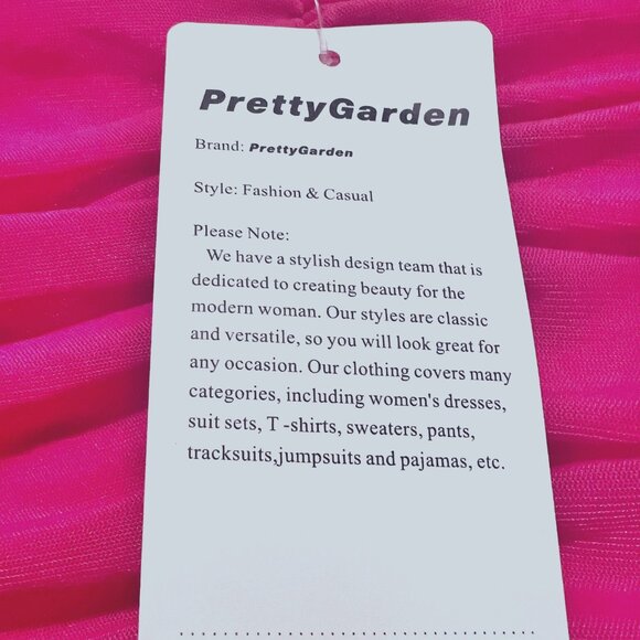 PrettyGarden Fashion/Casual-Pink (Rose Red) Off Shoulder-Rushed Fitted Mini-Smal - Picture 16 of 16